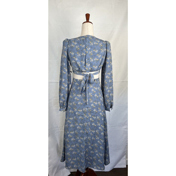 ASTR The Label Midi Dress Womens Size XS Blue Ditsy Floral Feminine Western NWT - Picture 2 of 8